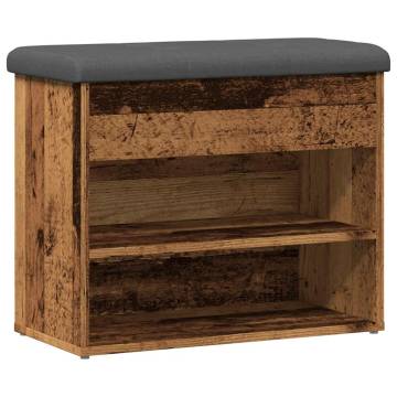 Shoe Bench Old Wood - Stylish & Functional Storage Solution