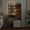 Stylish LED Dressing Table with Old Wood Finish | Hipomarket