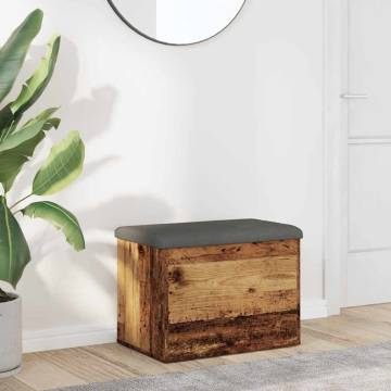 Storage Bench Old Wood 62x42 cm - Stylish & Functional