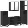 4 Piece Bathroom Furniture Set - Black Engineered Wood