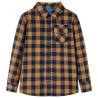 Kids' Plaid Shirt Cognac and Blue 128 Size 128 (7-8y) 