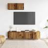 3 Piece Wall-Mounted TV Cabinet Set - Old Wood Engineered Wood