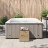 Durable Hot Tub Step in Beige - Poly Rattan & Acacia | HiPoMarket