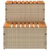 Durable Hot Tub Step in Beige - Poly Rattan & Acacia | HiPoMarket