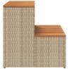 Durable Hot Tub Step in Beige - Poly Rattan & Acacia | HiPoMarket