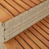 Durable Hot Tub Step in Beige - Poly Rattan & Acacia | HiPoMarket