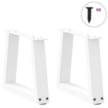 Stylish V-Shape Dining Table Legs - White Steel | HipoMarket