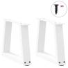 Stylish V-Shape Dining Table Legs - White Steel | HipoMarket