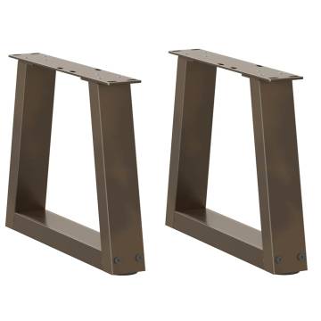 V-Shape Dining Table Legs - Natural Steel (2 pcs) | Hipomarket