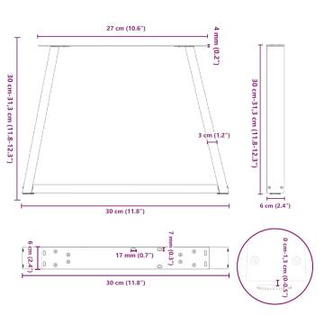 V-Shape Dining Table Legs - Natural Steel (2 pcs) | Hipomarket