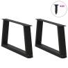 V-Shape Dining Table Legs - 2 pcs Black Steel 50x(30-31.3) cm