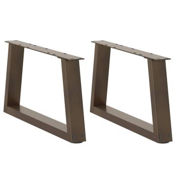 V-Shape Dining Table Legs - 2 pcs Natural Steel | HipoMarket