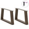 V-Shape Dining Table Legs - 2 pcs Natural Steel | HipoMarket