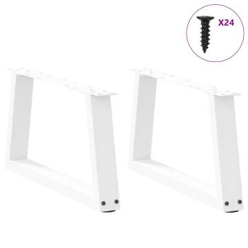 V-Shape Dining Table Legs 2 pcs White Steel 70cm - Hipomarket