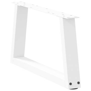 V-Shape Dining Table Legs 2 pcs White Steel 70cm - Hipomarket