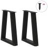 V-Shape Dining Table Legs - 2pcs Black Steel for Custom Tables