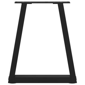 V-Shape Dining Table Legs - 2pcs Black Steel for Custom Tables