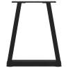 V-Shape Dining Table Legs - 2pcs Black Steel for Custom Tables