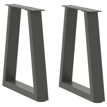 V-Shape Dining Table Legs - Anthracite Steel (2 pcs) | HipoMarket