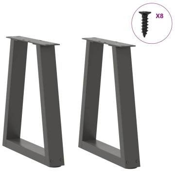 V-Shape Dining Table Legs - Anthracite Steel (2 pcs) | HipoMarket