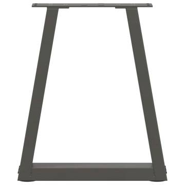 V-Shape Dining Table Legs - Anthracite Steel (2 pcs) | HipoMarket