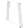 Modern V-Shape Dining Table Legs - 2 pcs White Steel