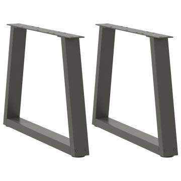 V-Shape Dining Table Legs (2 pcs) - Anthracite Steel 60x(42-43.3) cm