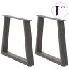 V-Shape Dining Table Legs (2 pcs) - Anthracite Steel 60x(42-43.3) cm