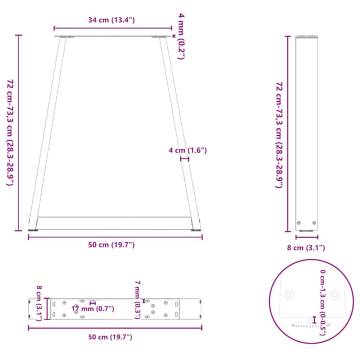 V-Shape Dining Table Legs - 50x(72-73.3) cm | Hipomarket