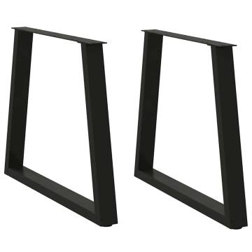 V-Shape Dining Table Legs (2 pcs) - Black Steel 70x(72-73.3) cm