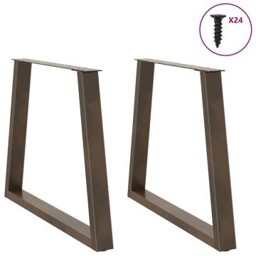 V-Shape Dining Table Legs - Natural Steel 80cm | HipoMarket