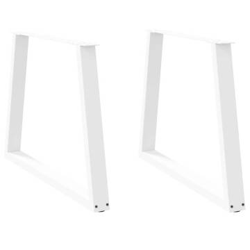 V-Shape Dining Table Legs - 2 pcs White 90x(72-73.3) cm Steel