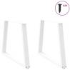 V-Shape Dining Table Legs - 2 pcs White 90x(72-73.3) cm Steel