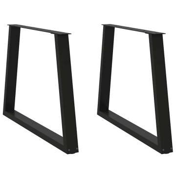 V-Shape Dining Table Legs - Black Steel (2 pcs) | HipoMarket