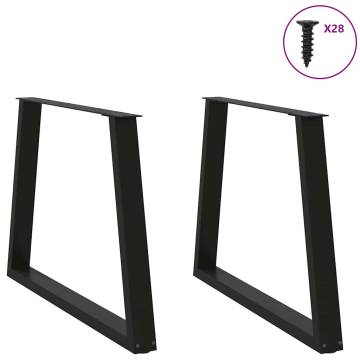 V-Shape Dining Table Legs - Black Steel (2 pcs) | HipoMarket