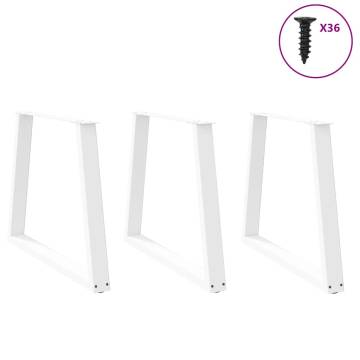 V-Shape Dining Table Legs - 3 pcs White Steel 80 cm | Hipo Market