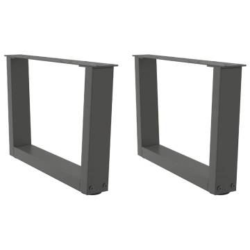 V-Shape Dining Table Legs (2 pcs) - Anthracite Steel 50x30-31.3 cm