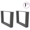 V-Shape Dining Table Legs (2 pcs) - Anthracite Steel 50x30-31.3 cm