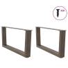 V-Shape Dining Table Legs - Natural Steel (2 pcs) | HipoMarket