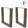 V-Shape Dining Table Legs - Natural Steel (2 pcs) | HipoMarket