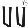 Stylish V-Shape Dining Table Legs - Black Steel (70x72-73.3 cm)