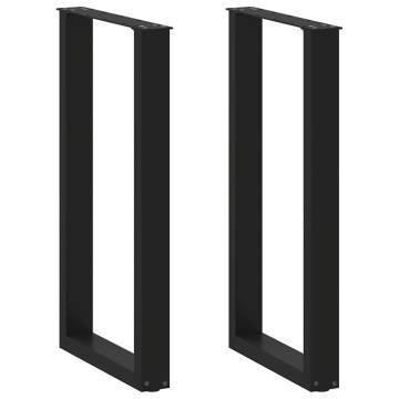 U-Shaped Coffee Table Legs - Black Steel | Hipomarket