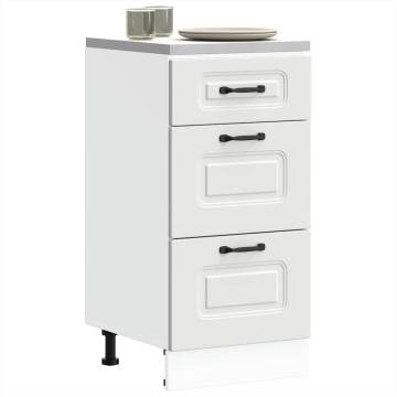 Kalmar White Engineered Wood Kitchen Base Cabinet