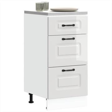 Kalmar High Gloss White Kitchen Base Cabinet | Hipo Market