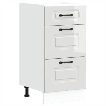 Kalmar High Gloss White Kitchen Base Cabinet | Hipo Market