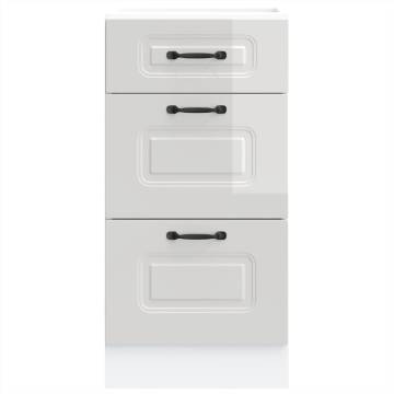 Kalmar High Gloss White Kitchen Base Cabinet | Hipo Market