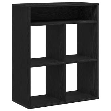 Stylish Black Book Cabinet - 66x31x80 cm Engineered Wood