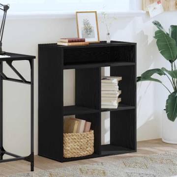 Stylish Black Book Cabinet - 66x31x80 cm Engineered Wood