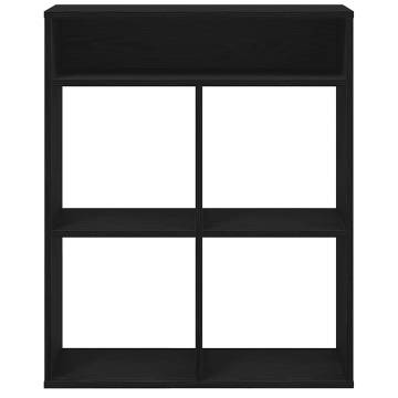 Stylish Black Book Cabinet - 66x31x80 cm Engineered Wood