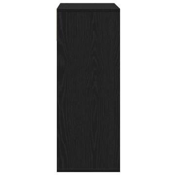 Stylish Black Book Cabinet - 66x31x80 cm Engineered Wood